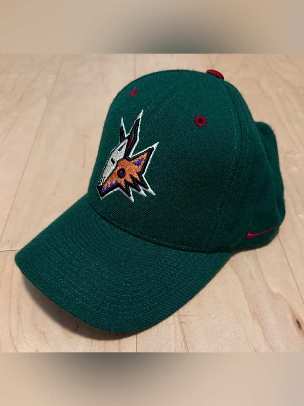 VTG Y2K Phoenix Coyotes NHL Nike Wool Hat Cap Kachina Logo Green Adjustable OSFA